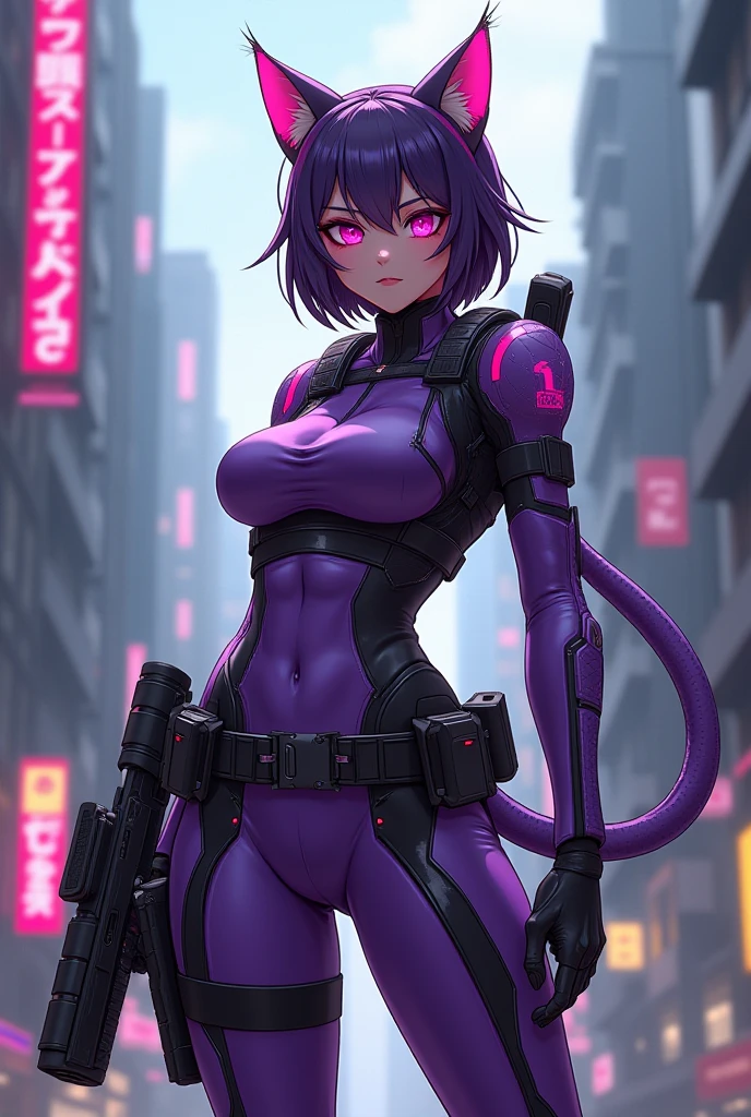 Cinematic Still of Motoko Kusanagi from Ghost in the Shell, wearing her sleek body suit and carrying her iconic cyborg weapon, a squatting position ready to leap onto the rooftop of a towering skyscraper bathed in the vibrant glow of neon city lights. (Best Quality, 4k, 8K, high resolution, Masterpiece: 1.2)
A cyborg woman, Motoko Kusanagi, with her glowing green eyes, in a graceful squat, poised for a jump toward the night sky, against the backdrop of a futuristic cityscape filled with neon lights and towering structures. (White body
