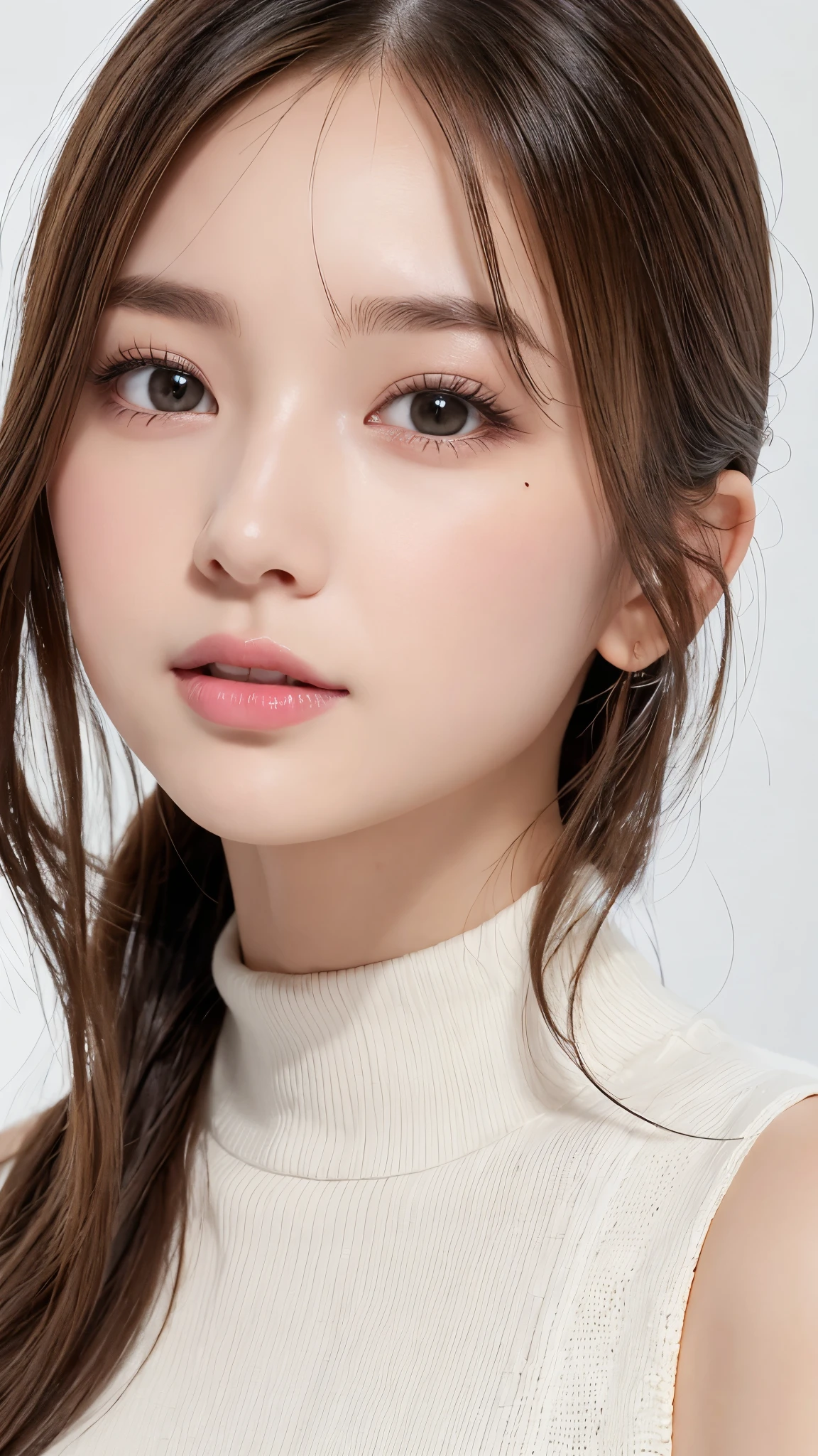 ( Woman Wearing Black High Neck Sleeveless Knitted Dress:1.0、Snake face、Snake Face )、huge breasts、round face:2.0、 forehead、Curly Hair:2.0、cowboy shot:2.0、Extreme pose、white Hair:1.0、Super Long Hair:2.0、Waist-length hair、Northern Europe:1.0、beautiful girl、White background、cute、Young、True Face、shiny hair、whole body、tab highest quality, figure, super detailed, finely, High resolution, 8k wallpaper, Perfect dynamic composition, detailed and beautiful eyes,blondes, Natural Color Lip,white background, random cute poses,
