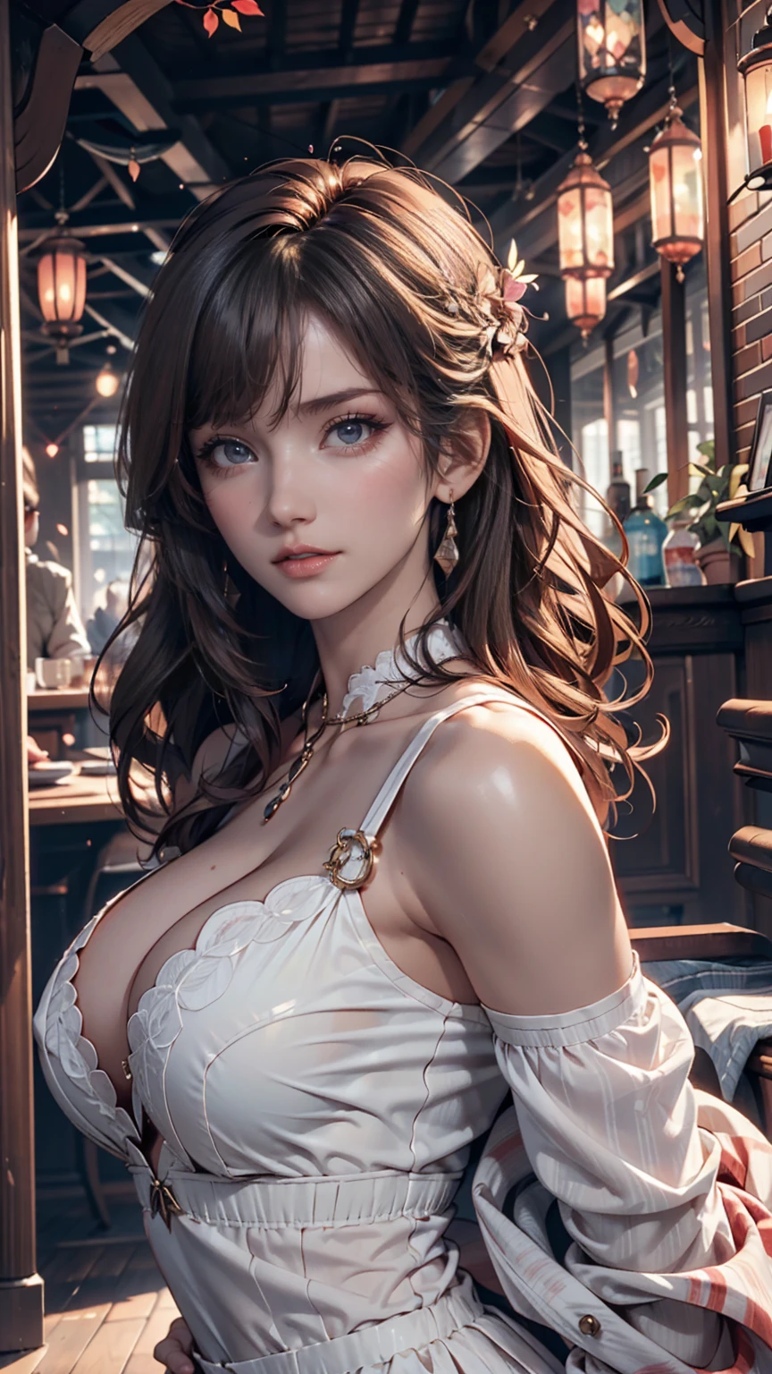 (An unbeatable masterpiece, Side light, Fine and beautiful eyes: 1.2), ultra-Realistic 8k CG, Perfect artwork, Upper Body, Shiny Hair, Glowing Eyes, Glowing Skin, Realistic, 3D Face, Underbust, Huge breasts, Perfect female figure, Mature Woman, Mature Woman, Tight waist, Looking at the audience, race, race trim, Fascinating pose, Sexy pose, Fascinating, reputation, nice, luxury, jewelry, gem, Money, Silver, diamond, Glitter, sapphire, Ruby, Emerald, Pearl, amber, obsidian,