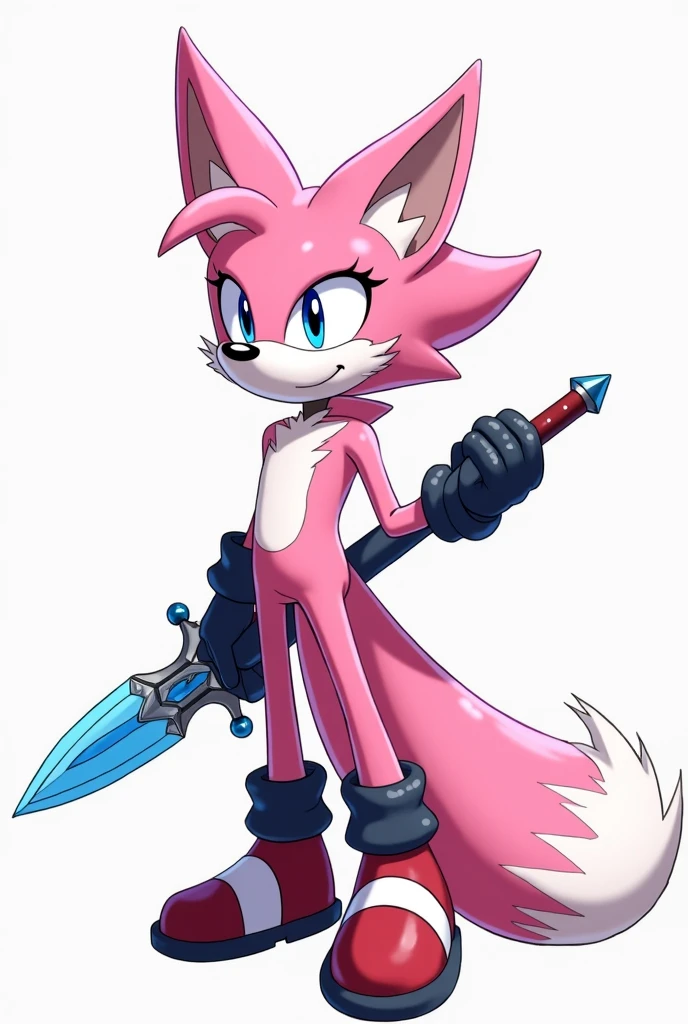 Rouge fight sword and laughs Black bodystocking . Sonic 