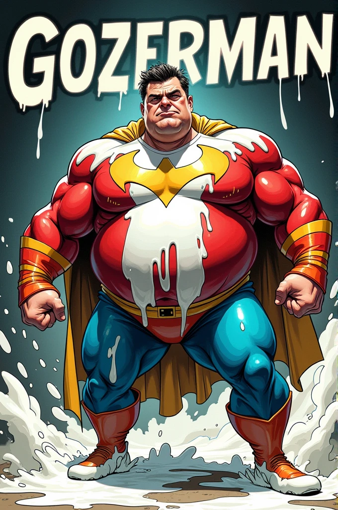 A super hero full of pimples, bald and obese