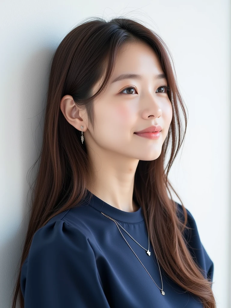 ((Highest quality)), ((masterpiece)), (detailed),Perfect Face,Japanese,Fair skin,Upper Body,Long Hair,Women's Ana Style,blouse,Mature Woman