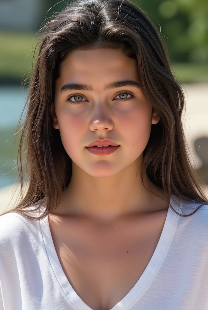 Nudist, ultra-photolistic, (masterpiece), realistic, (supreme attractive stunning age girl in her 20s ), beautiful face, sun exposure, cinematic light, beautiful woman, beautiful eyes, beige middle hair, perfect anatomy, straight expression, princess eyes, (full head frame), realistic perfect teeth, full-image, style, bioluminescent, 8 life size, 8k resolution, human hand, ultra complete, elegant, near perfection, dynamic, very detailed, character sheet, concept art, smooth, symmetrical and balanced, look directly towards the viewer, incredibly beautiful, detailed hairstyle,