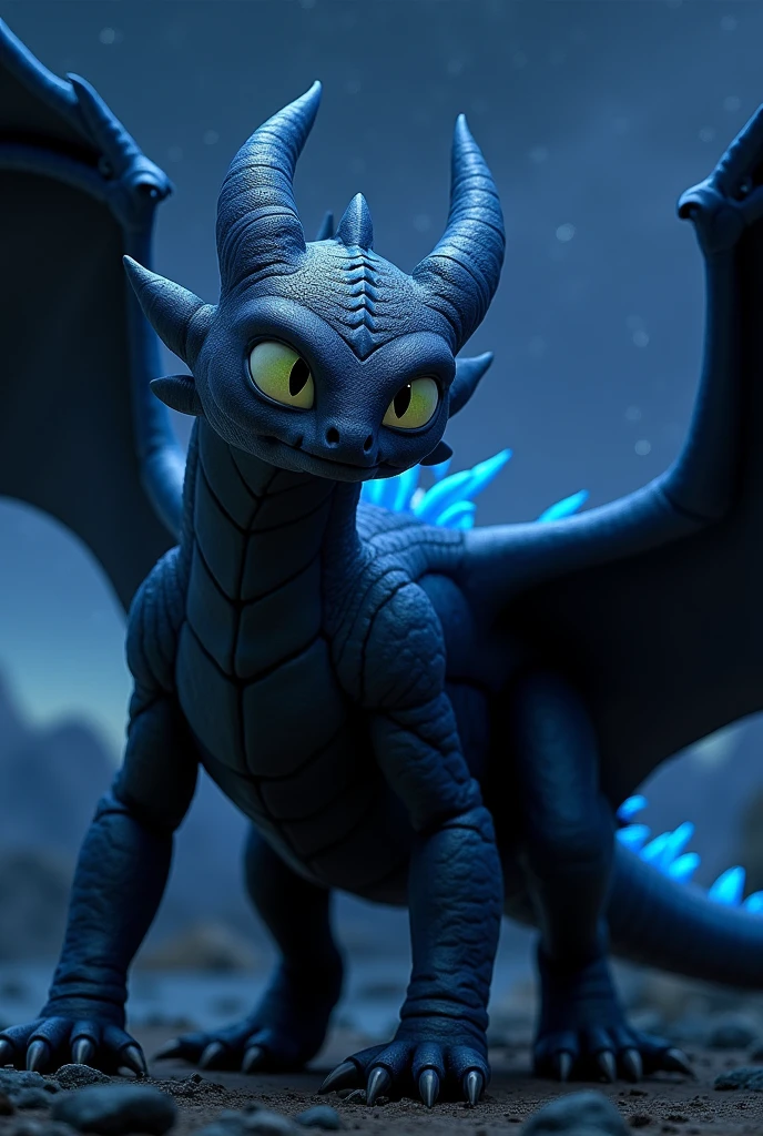 Make a Fury of the Night ( How to Train Your Dragon) with blue details. Similar to the Banguela.