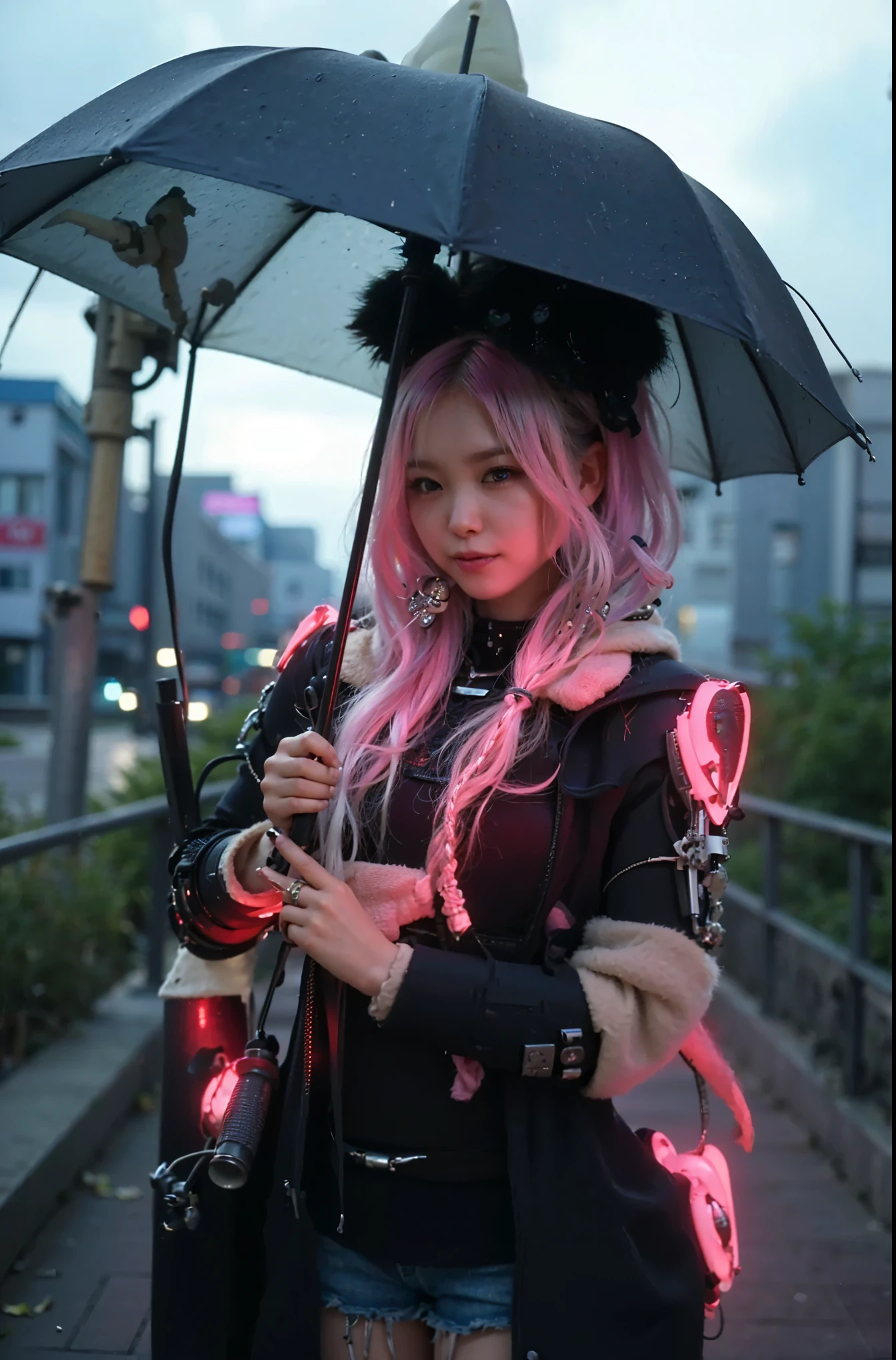 (Completely live action:1.37), (Amazingly realistic textures:1.37), (masterpiece, best quality:1.2), (8k uhd, 16k, 32k, ultra high res), amazingly realistic skin, amazingly realistic photo, superrealism, (photorealistic:1.37), (RAW photo), ultimately realistic, (ultimately realistic all details), (ultimately realistic all textures), super realistic lighting, super realistic shadow, (japanese girl:1.5), (realistic idol face), smiling, happy, super realistic face, ultimately realistic skin, ultimately realistic eyes, (mascara:1.35)ultimately realistic background, ultimately realistic detail up, (kkw-ph1:1.25), (Canon EOS R6, 85mm, 1/200s, f/5.6, ISO 1600), (tattoo), (mechanical armor:1.37), (blue eyes:1.2), (silver hair:1.3), 