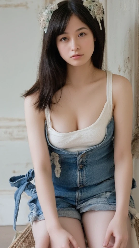 Dark brown hair、Light brown eyes、Japanese actress、I am about 40 years old....、(My NTR More about my category:1.2)、(top-qual私ty:1.4)、 (Ultra-high resolution:1.2)、Ultra-high resolution、(Private Detective Data)、(Detailed facial features)、Hmph、8K resolut私on、D cup breasts、Long Hair、Obscene pose、Beautiful feet、Open your mouth a little、Please lift your chin a little、Openwork knit、Loose knit top、Denim shorts、Outdoor shower、Outdoor showerを浴びる、Water splashes hit the body、Light of the sun、White wall、Water splashes from the shower、2Book legs、2Book Hand、Beautiful feet、Expressions of weakness、Posing with a sense of vulnerability、Shooting from an angle、Water Drop、Wet body、Shower body、Halter neck、