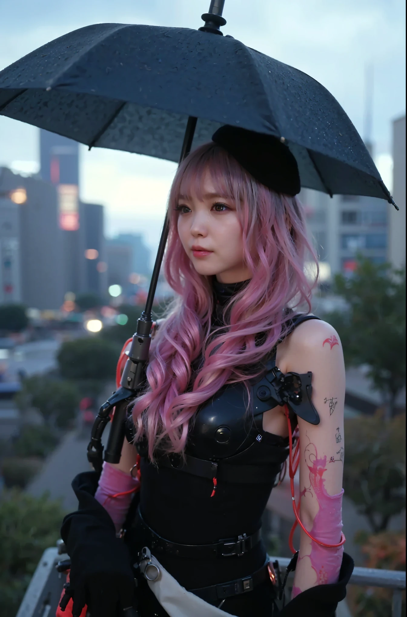 (Completely live action:1.37), (Amazingly realistic textures:1.37), (masterpiece, best quality:1.2), (8k uhd, 16k, 32k, ultra high res), amazingly realistic skin, amazingly realistic photo, superrealism, (photorealistic:1.37), (RAW photo), ultimately realistic, (ultimately realistic all details), (ultimately realistic all textures), super realistic lighting, super realistic shadow, (japanese girl:1.5), (realistic idol face), smiling, happy, super realistic face, ultimately realistic skin, ultimately realistic eyes, (mascara:1.35)ultimately realistic background, ultimately realistic detail up, (kkw-ph1:1.25), (Canon EOS R6, 85mm, 1/200s, f/5.6, ISO 1600), (tattoo), (mechanical armor:1.37), (blue eyes:1.2), (silver hair:1.3),