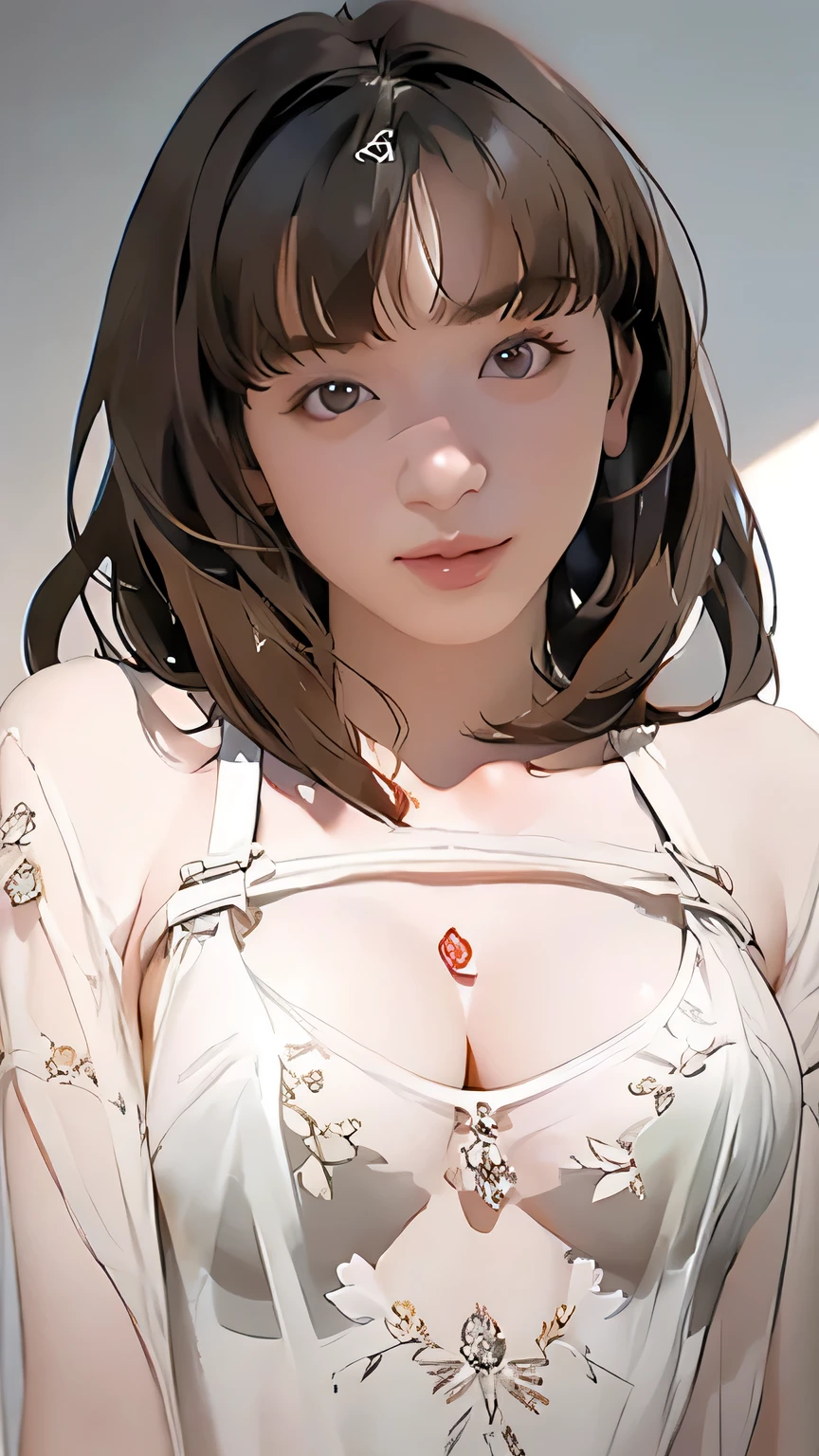 (RAW Photos:1.2), (Realistic:1.4),(masterpiece:1.3),(highest quality:1.4),超High resolution,High resolution,8k, (Highly detailed illustration), 1 girl, Beautiful face in every detail, Young girl, ((Layered Haircut)), Blonde Hair,(Neat bangs:1.5),((Lingerie in white)), ((D-cup breasts with firmness)), ((Both arms behind the head)), smile,alone, View the viewer,Clear Background, At the Beach, Depth of written boundary, Natural light,(See-through silhouette),Ulzzang-6500-v1.1:0.7