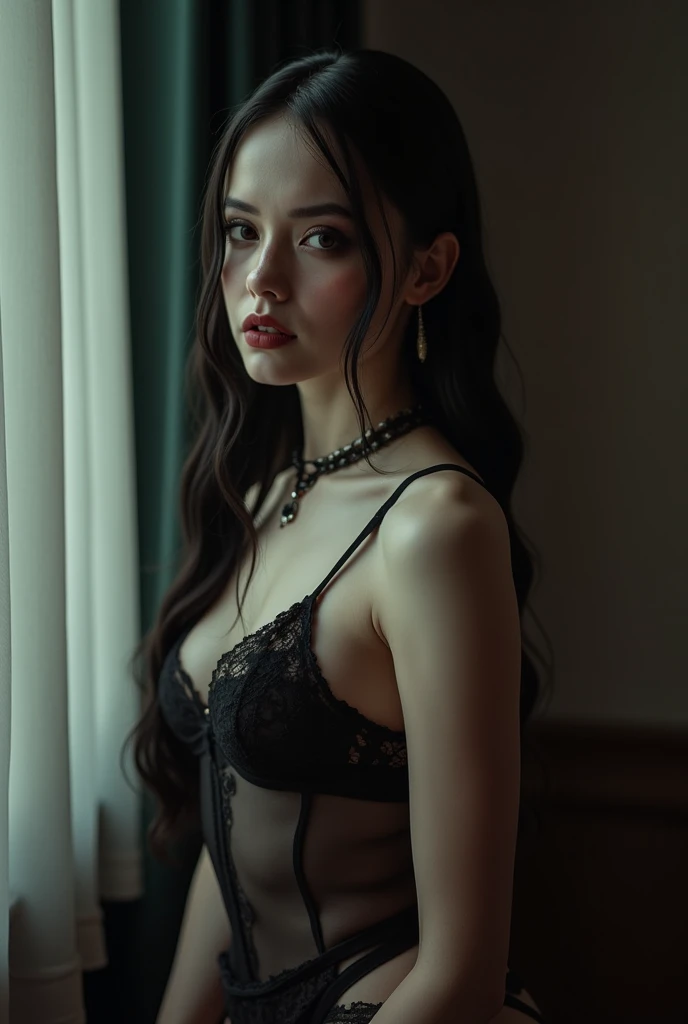 ((masterpiece, best quality, Highest image quality, high resolution, Reality, original photo, 8k)), (in the darkness:1.6), Surrealist Portraits of Women by David Hockney and Alphonse Mucha,Fantasy Art, Photo-realistic, Dynamic Lighting, Art Station, poster, Volumetric Lighting, Very detailed faces, 4K, The award-winning,, 1 Girl, in the darkness, Deep Shadow, Low profile,Cowboy shooting,(Official uniform:1.4) ,Long hair,white hair,Huge breasts,harquebus,Bikini,Sitting on a luxurious sofa,In a small room,Medieval decoration,antlers,necklace,earrings,Bracelet