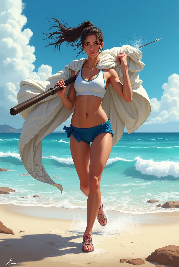 <lora:FE_V2:0.48> wasteland (best quality:1.2), (detailed:1.2), (druuna|adriana-lima-ti) , seductive, sensual, smile, solo, black hair, long hair, ((wearing Ripped Jeans Pant)), (((wearing white shirt, wetshirt))), wearing denim jeans, upper body, big butt, (facing viewer, looking at viewer:1.2), absurdres, by (Serpieri:0.7) <lora:druuna:0.8>, <lora:PES_Druuna-V1.00_SD1.5:0.76>,