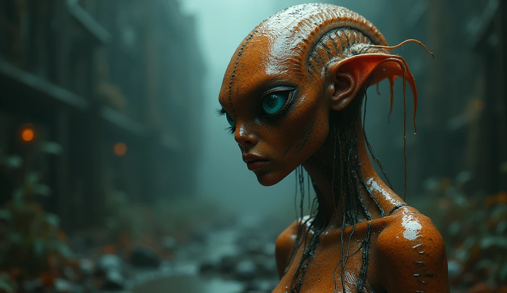 Red skin with scales Alien creature skin, pele tipo,Gelotinous tentacles,pele escamosa colorida vermelha,
