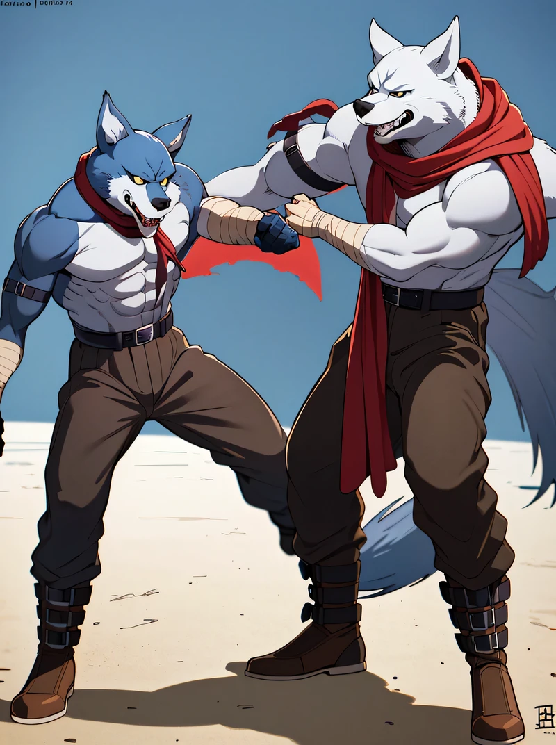 (( masterpiece, envelopes)), absurdities, male Bergamo _, Alone , smiling, looking at the spectator, Cowboy Shot , film composition , dynamic posture , full body, fighting stance, blue background