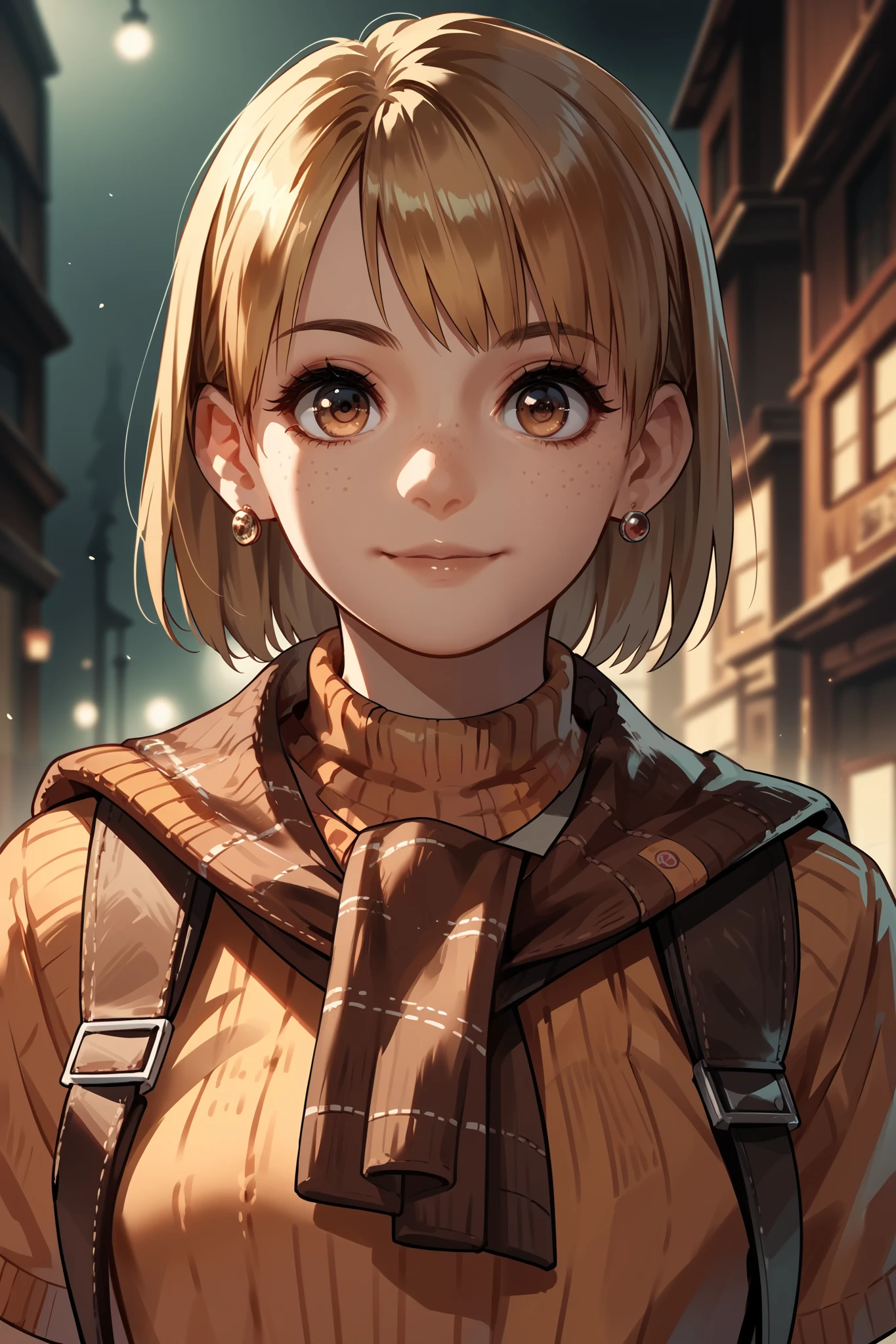 Anime concept art, dark fantasy, Ashley graham, Ashley Graham from resident evil 4, cute, Ashley's original outfit from game resident evil 4, resident evil 4 concept art