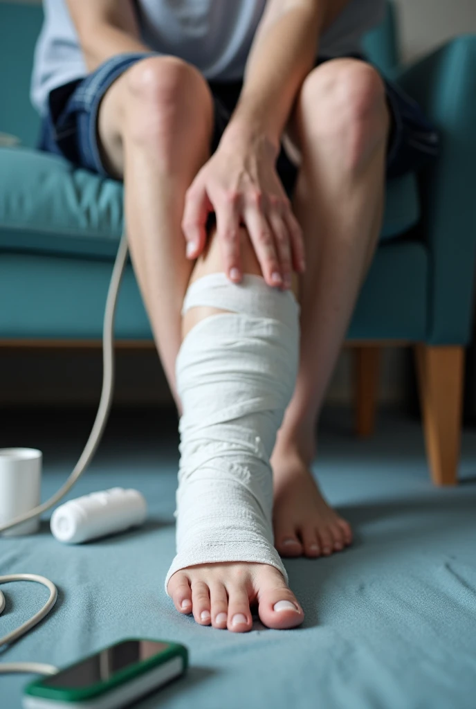 A splint on a foot