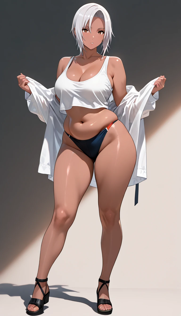 Caitlin Dev 1, As a swimsuit model, Realistic pictures, (((walking down the catwalk))), (self-assured), ((Catwalk background)), (Bikini), (Feminine), ((Sexy face)), ((Detailed pupils)), ((Perfect eyes)), (revealing outfit), Extremely detailed painting, Intricate, Brush strokes, ((The art of Bastian Lekuf-Deham)), 8K wallpaper, Nikon, trending on artstationh, trending on CGSociety, art by midjourney, (Sexy),Pregnant women with,The crowd was offstage,Surrounded,A group of pregnant women walk on the catwalk,Large breasts,cleavage