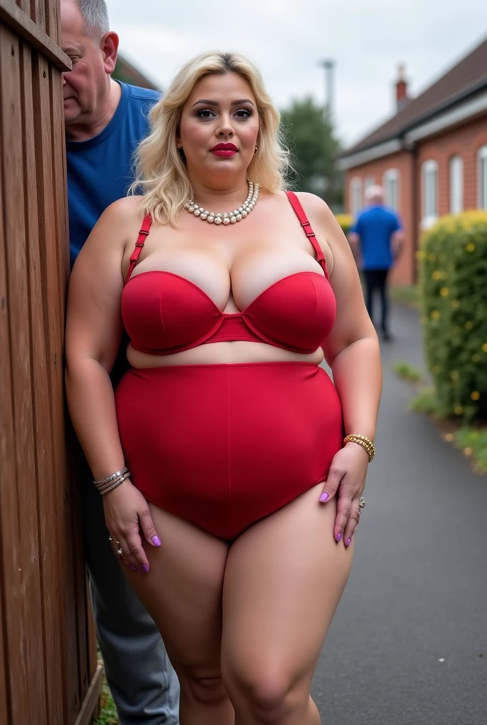 (((Photo Composition))), gravure, highest quality, Very detailed, Realistic, Very detailedskin, Perfect Anatomy, (Japanese MILF),80 years old, big breasts, Mature Woman, Sexy, Chromo White Skin, View your viewers,(((obesity))),Double chin,(Saggy breasts),((Big belly)),red negligee,Thick arms,thick upper arms,Thick legs,fat girl,Pussy juice,long hair,Facial wrinkles,make up,gater ring,(wet skin),tanga,((brown hair)), park,from below,topless,Massage the breasts