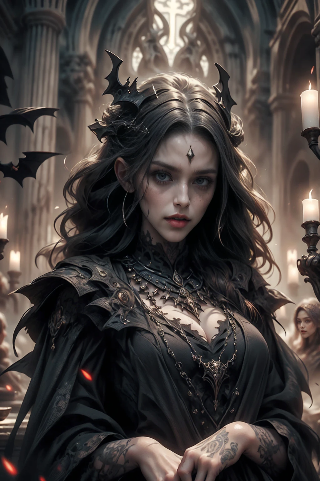 a close up of a woman in a black dress with horns on her head, beautiful elegant demon queen, dark fantasy style art, epic fantasy art style, white horns queen demon, extremely detailed artgerm, dark fantasy art, dark fantasy character design, epic exquisite character art, gothic fantasy art, beautiful succubus, dark sorceress full view, succubus | medieval