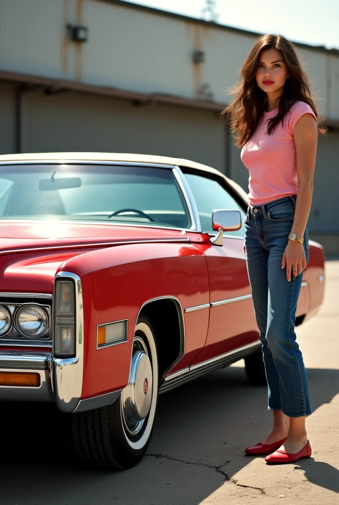 cinematic photography, stunning Black hair woman, next by her red Porsche 911 <lora:p911t:0.7>p911t . Color, Film photography, subsuface scattering, glossy oiled skin, cinematic lighting, stark lighting, medium-format camera, chiaroscuro, <lora:detail_slider_v4:0.5> Background Toscana Style-Italy