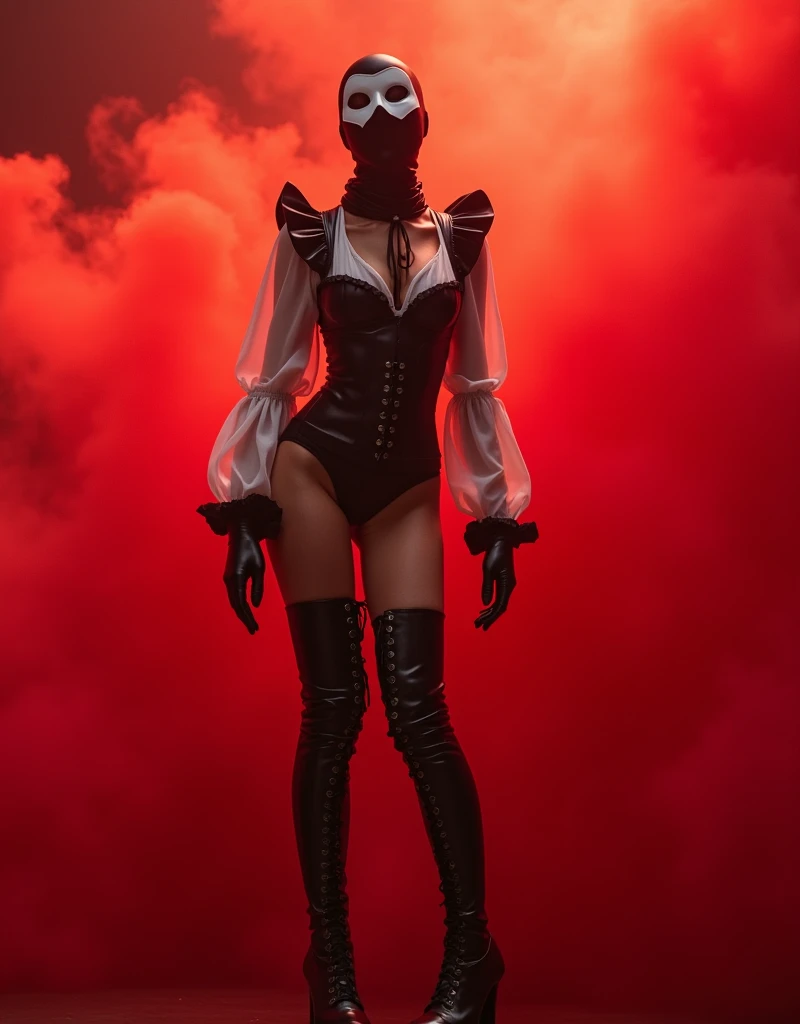 ((Create one girl 16+ Years old.), (Full Length), (1 girl), (sexual), (dyed red hair), (White Cyberskull Armor), ( long black tights with gloves),(Wearing a black outfit, holding a sword, Росс Тран 8K, 3D character rendering 8K, style by Ross Tran, Russell Dongjoon Lu, style by Ross Tran))_((green:1.5, orange:1.1, white: 1.3, yellow: 1.3))_ ((very sexual girl with dreadlocks, tattoos, Bare parts of the body), ((down jacket for naked body, t-shirt, thong))_((beautiful figure, half a turn 16+ Years) ,(realistic)), ((small peach breasts, graceful figure, slim waist, smooth thighs), (long double braids), (tight braids), (Braided hair), (dark hair), (Red lips), (smile ))_((shiny skin:1.5, white skin, bright skin:1.5)), ((sexual), (Cute))_((epic exquisite character art)).((Fractal, lights, leaves, fog, Cherry blossoms, circles background))_((chiaroscuro, contrast, warm cold), (Atmospheric rendering), (Best quality), (Virtual realism))_((digital painting, anime style, cyberpunk), (Best quality, 4K, a high resolution, masterpiece: 1.2))((Ultra-detailed), (realistic, photorealistic , Photorealism: 1.37))_((Soft clear shapes, Broad strokes, Attention to detail))_((High quality, 16K | Ultra HD | Full HD)).