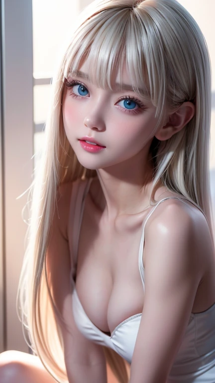 (((tiny chest))), (((small tit)))、, areolae slip, beutiful breast, NSFW, I took off all my clothes, (Slender toned body）, (Small), You can see your bare skin, Take off all your clothes, (((Bare skin only))), Pottery skin, best quality, highres, UHD