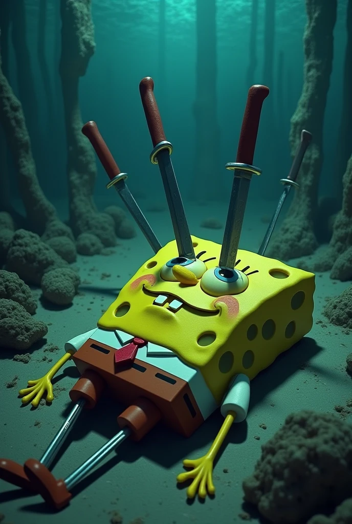 Among us being stabbed to death underwater 