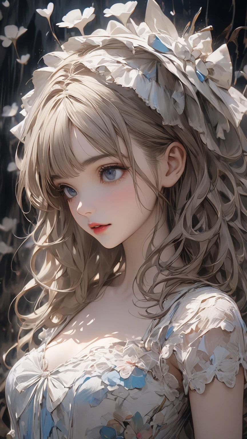 cute charming girl like a kitten, through bangs, beautiful detailed eyes, beautiful detailed lips, extremely detailed face, posing like a kitten, ultra-fine hair like a cat, charming eyes, longeyelashes, 1girl, digital art, pastel colors, soft lighting, cinematic, romantic, ethereal, elegant, stylish, fashionable, mischievous:1.2, (highest quality,16k,highres,masterpiece:1.2),detailed,(ultra-realistic,photorealistic,photo-realistic:1.37)