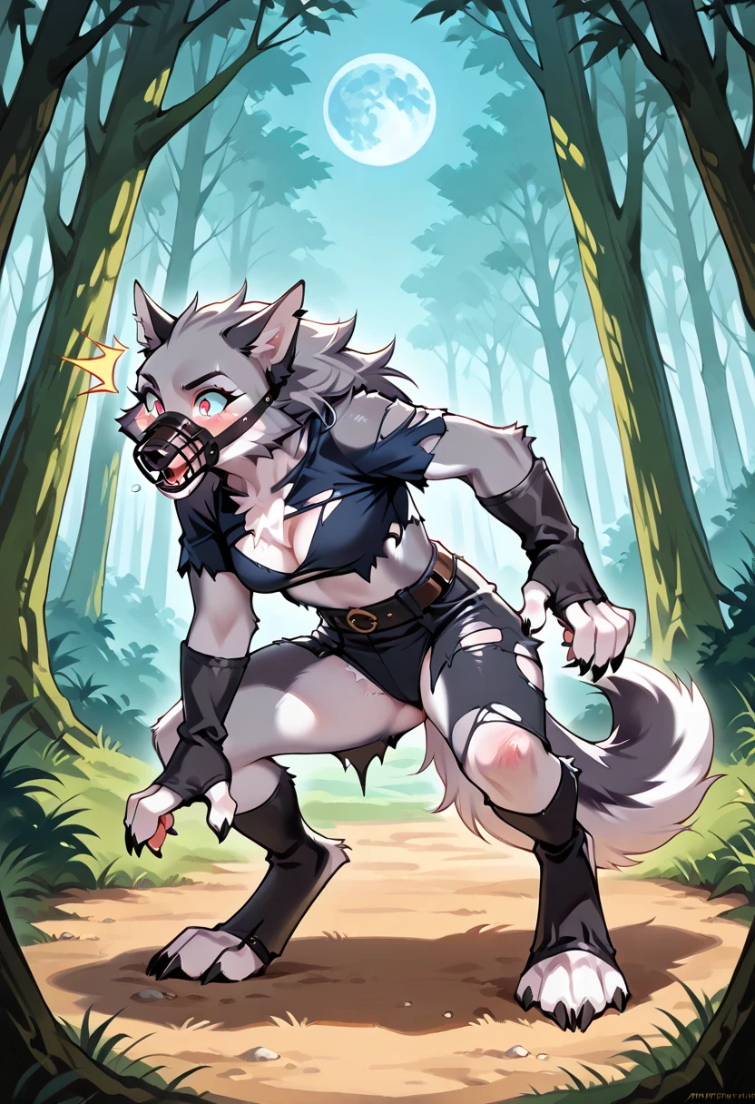 (Defeated Knight and Young Werewolf)、Black body、White belly、Toned body、、ruins、Broken armor、((On all fours、((((Being fucked from behind、))))、A lot of semen、Intense 、))