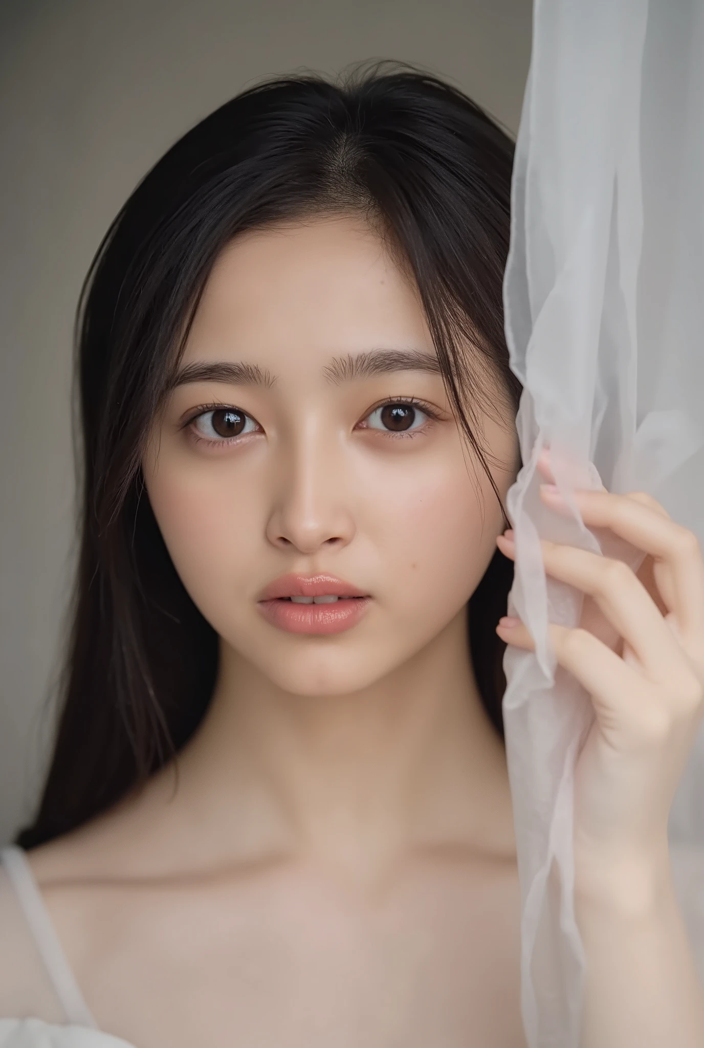 high-resolution photos of young Japanese women , Masterpiece, Amazing Quality , complicated details, very detailed on trends, Professional lighting , (electronic flash ), ( sharp concentration), Alone, 1 girl, captivating pose for gravure photography , ( flat chest:1.5), (crop top with thin straps , thong , Hidden nipples), (Small Head, Small face, Petite Body, slender, slim and thin body , skinny, thin waist, small butt, Thin legs:1.2), white skin, detailed face, detailed eyes, sophisticated nose on wedding day, Obscene expression, Outdoors, dusk, (perfect hand, Perfect Anatomy, anatomically accurate),