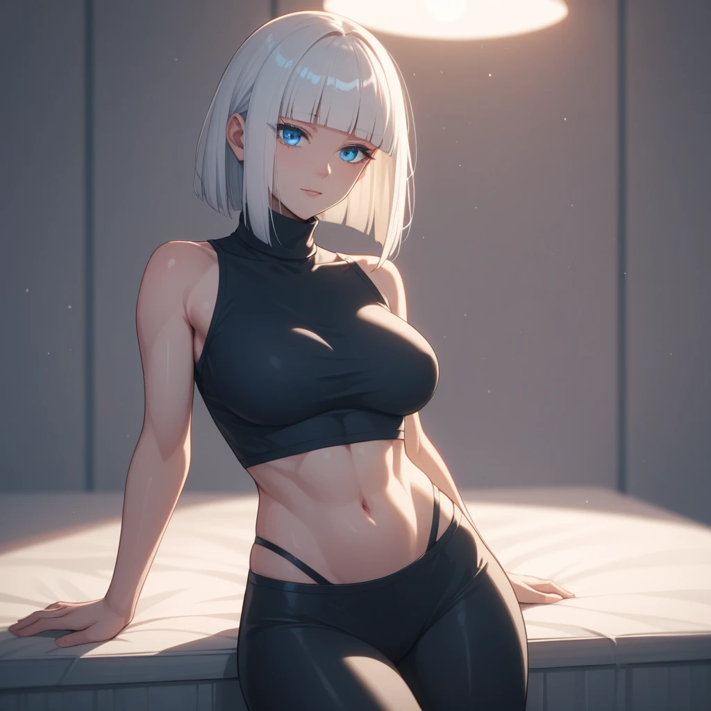 anime girl with white hair and black clothes posing naked, extremely detailed artgerm, detailed digital anime art, artgerm on artstation pixiv, guweiz on pixiv artstation, guweiz on artstation pixiv, fanart best artstation, :: rossdraws, trending on artstation pixiv, rossdraws 2. 5