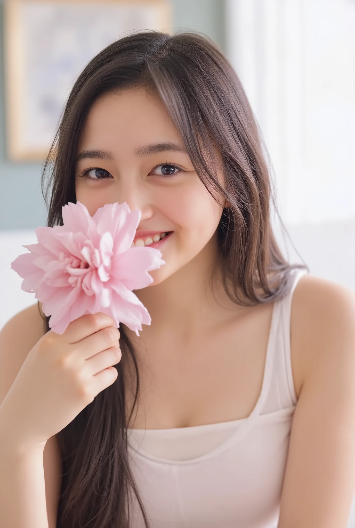 born, analog, Nikon Z85mm, award-winning glamour photographgraph, (( Best Quality )), ((Masterpiece:1.5)), (( realistic)), Shining rays, high resolution, detailed顔の特徴, very detailed on trends, clear focus , smooth , Midea, 非常に detailed表示, Extra long body , her butt is full of semen , 非常に detailed衣服, octane render , photograph_(Ultra), photograph-realistic, Post-processed, ( max details:1.8), realistic shadows, Roughness, 実born活, Ultra realisic, photograph realism, 8K UltraHD, high resolution, detailed, Sharp Focus , (Rosie Huntington =Whitely:1.5), is watching viewers, Alone, (blue eyes:1.9), (extremly detailed blue eyes:1.6), (Long wavy blonde hair:1.7), ( Hips Nodding :1.8), ( slender body:1.7), ( thin waist:1.8), ( toned body:1.7), Narrow shoulders, ( Perfect Medium Boobs :1.5), (美しく detailed顔:1.8), ( Well-outlined cheekbones :1.5), perfect makeup , ( smirk:1.8), seductive gaze , bewitching smile, (photographshoot:.1.6), ( dynamic pose:1.5), (スーパー model:1.4). Sweetheart neckline , Ruffle Trim , and、 Matching Robe . model, the hair is loosely curled , sits in a vintage armchair , What is a playful pink satin lingerie set with . The expression is playful and charming , The expression is playfully charming 、 smiling at camera . soft, diffuse lights surrounded by scattered pillows and fluffy rugs、Creates a romantic and intimate atmosphere .