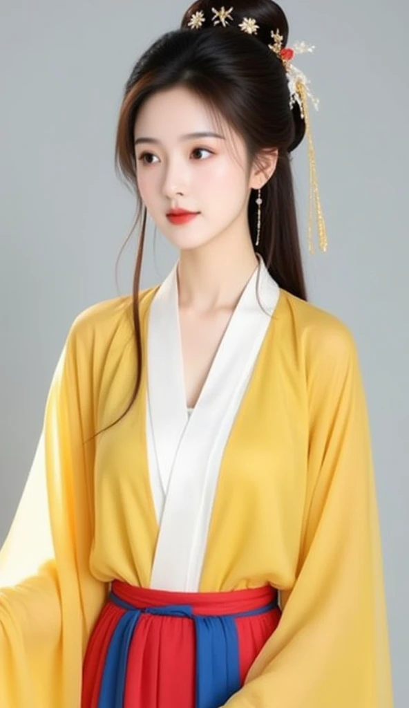 masterpiece,high quality,high-definition,extremely detailed,1girl, detailed eyes, detailed face, upper body, breast,brown eyes,hanfu,white dress,