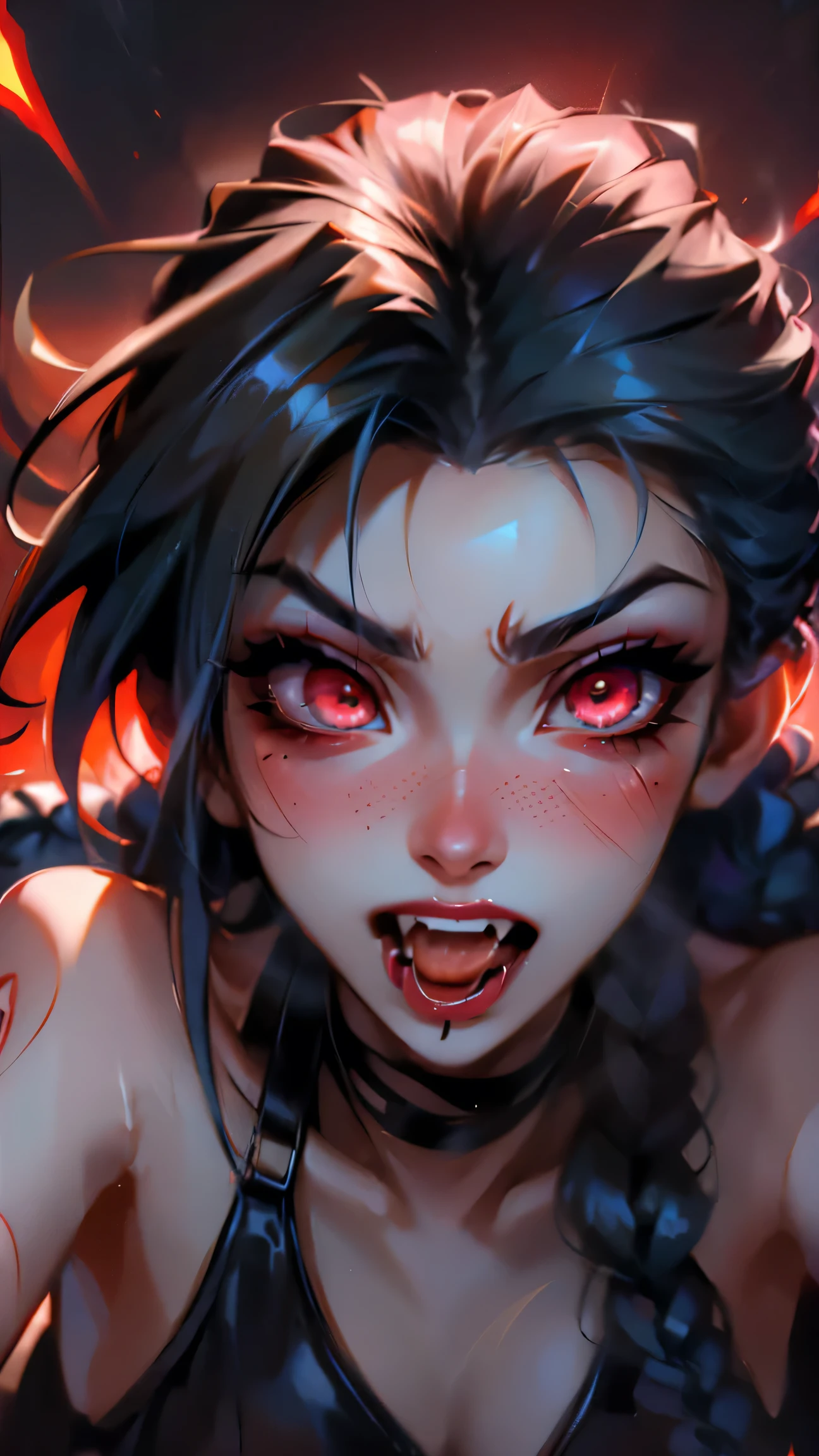 Gafe,, Ferocious Eyes, Ojos rojos,Fierce Face , Ahegao's face