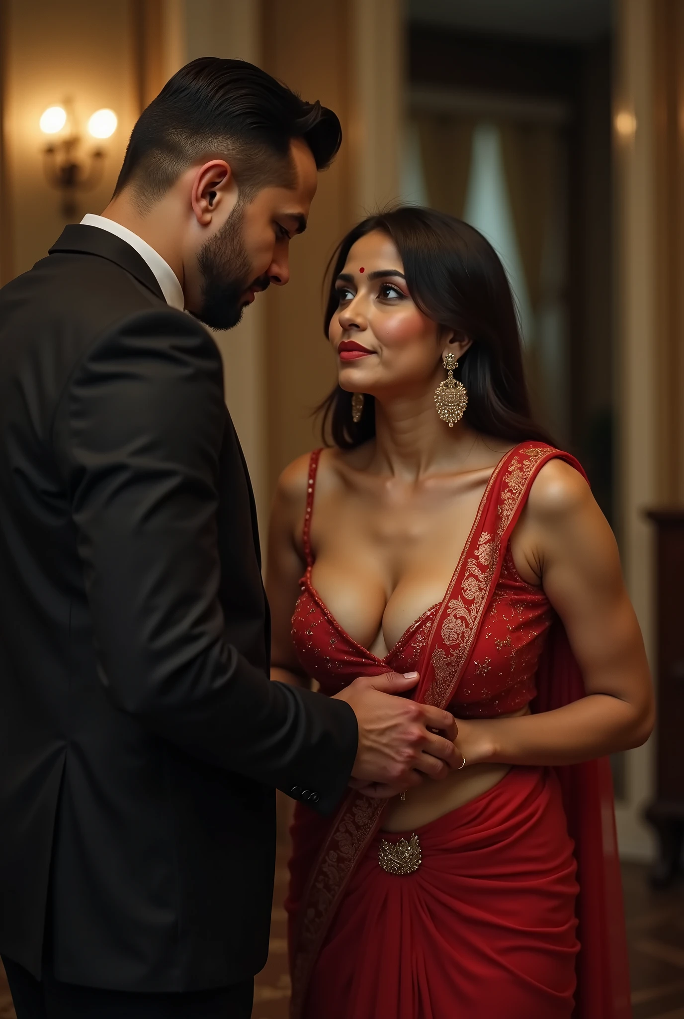 The man cornered the woman and forcibly touched her