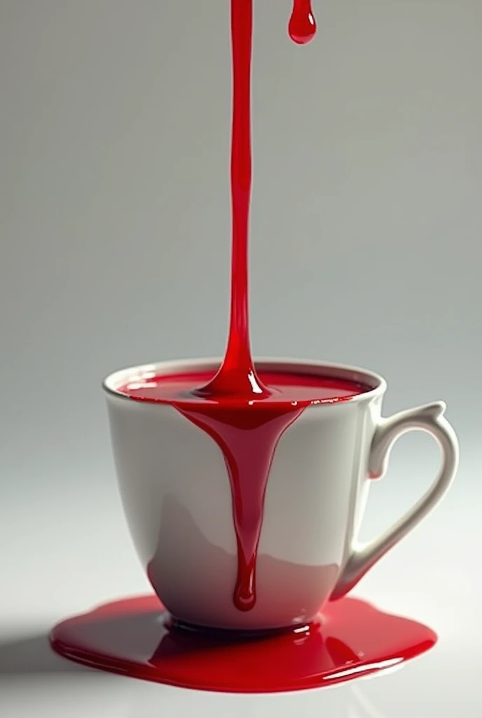 white liquid , red liquid , { in bottle }