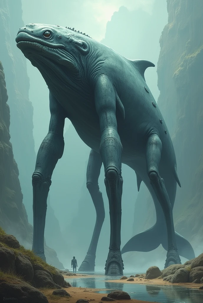 Whale with legs in png