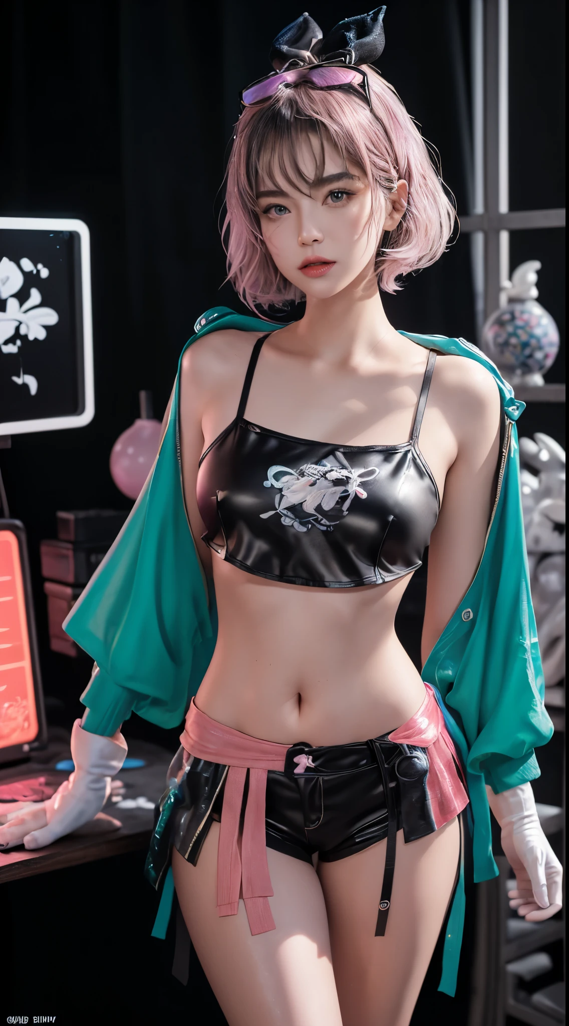 perfeita realista bonita, Novo, (((1girl))),((Extremely cute and cute realistic liquid hair dye girl showing breasts)),
seios picudos, (seios grandes:1.4),Sagging Tits,short hair,(((Liquid hair dye:1.1,cabelo roxo neon|cabelo rosa neon|cabelo azul neon|cabelo aqua neon|cabelo roxo|fuchsia hair|cabelos azuis fluorescentes|cabelo de ametista|cabelo neon|cabelo rosa brilhante :1.5,cabelos brilhantes: 1.3,cabelo feito de tinta e desafia a gravidade,fluxo espesso,Splatter de tinta:1.3,cabelos brilhantes: 1.3,cabelos coloridos vibrantes))),((Heterocromia,olho1 roxo,Olho2 Rosa,olhos virados para cima:1.3,olhos perfeitos,belos olhos detalhados,rainbow glows ultra-detailed deep pink purple eyes:1.1,gradient eyes:1,belos olhos finamente detalhados:1,symmetric eyes:1,grande destaque nos olhos:1.2)),((gordura)),(((pele lustrosa:1.5,pele brilhante: 1.5,pele bronzeada,pele brilhante,pele muito brilhante,corpo brilhante,plastic glitter skin,pele brilhante exagerada))),(abdome inferior da aranha,cintura estreita,quadril largo,corpo atletico,pernas infladas,delicados dedos detalhados,corpo detalhado,Detailed arms,human hands,(rosto detalhado)),
Pescador,sacanagem,sedutor,Erotic,((((NSFW))))
(((liquid paint clothes,clothes made of liquid paint))),Peito Inferior,with liquid paint micro clothes,pintura corporal, pingando tinta,(roupa detalhada,roupas detalhadas),Tiny liquid flossing pain,pernas Novos,
(dynamic pose:1.0),foco apenas,Embarrassed,Centrado,scale to fit dimensions,
ao ar livre,((vista noturna)),(muito bonita cidade neon synthwave,cyberpunk rua noturna Fundo:1.5,dim sky,nuvens espessas),((neon lights)),(Estilo cyberpunk,neon lights, (fundo do tema synthwave), Lonely Street),(((Antecedentes detalhados:1.25))),
(best quality),(high resolution),(sharp focus),(Ultra Detalhado),(extremamente detalhado),(extremely high quality artwork),8k_papel de parede,(CG 8k extremamente detalha