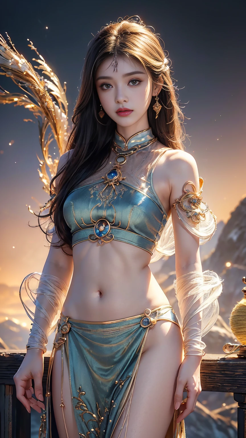 best quality, 8k, highly detailed face and skin texture, high resolution, sexy asian girl stand at ruin of temple, full body, sharp focus