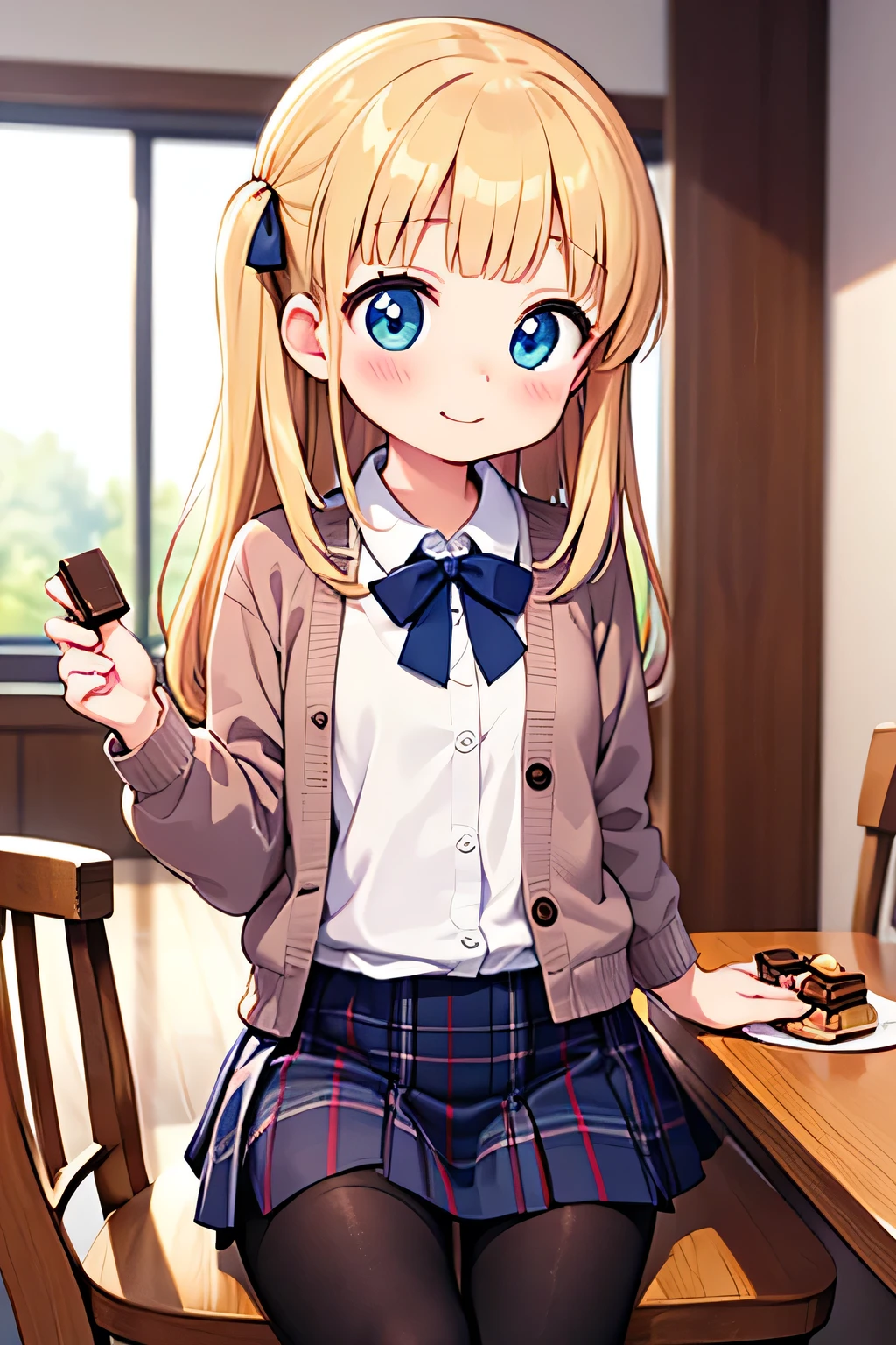 窓の前でcoffeeを飲むアニメの女の子,((masterpiece)), ((Highest quality)), (Very detailed), ((cute)), cute, (Lovely), ((sexy)), (device), ((Very detailed)), 4K, (8k), Highest quality, (beautiful), Anime Style, Upper Body, Focus on the face, Whole body concentration, office, computer, morning, a cute girl, 1 girl, alone, suit, beautiful light brown hair, beautiful purple eyes, ((beautiful eyes)), White skin, ponytail, Transparent Hair, Translucent hair, Big Breasts, Earrings, necklace, cup, coffee, A light smile, Lens flare, Reflection effect