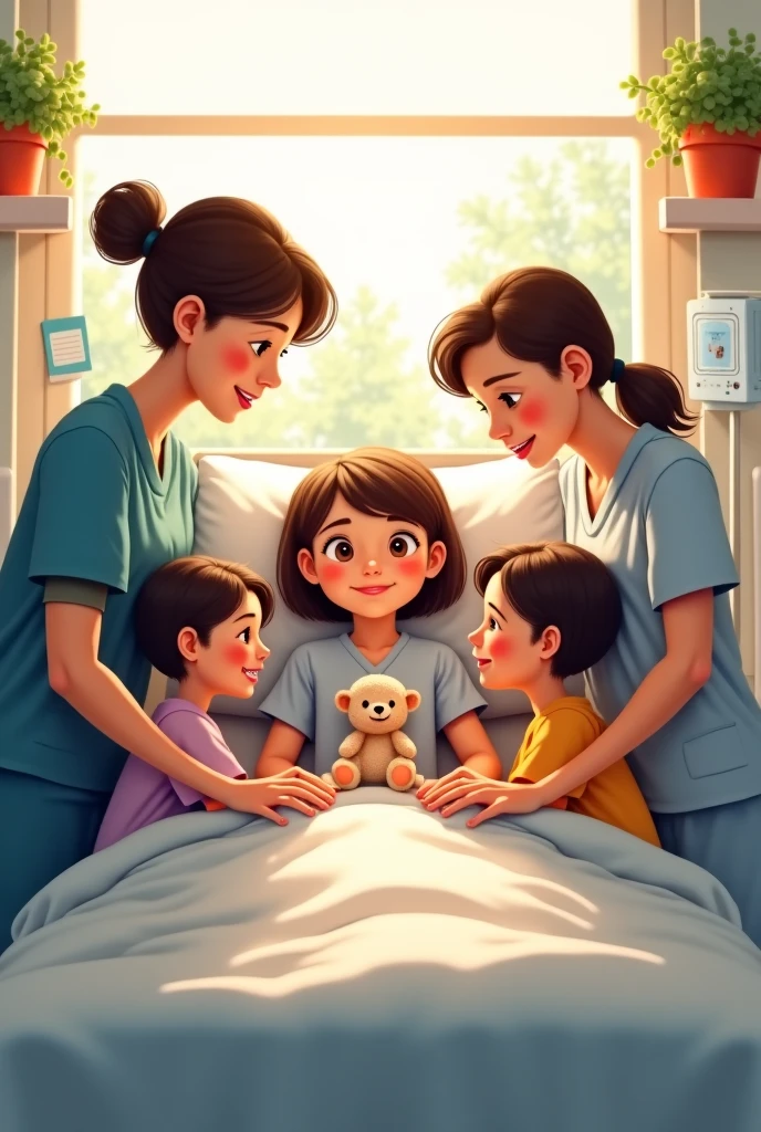 Children with Down syndrome in a hospital