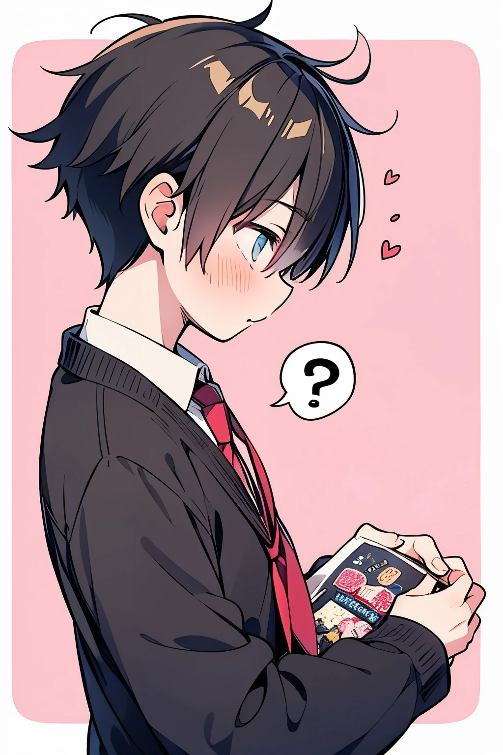 (1-boy :1.5),hypnotism,((Many question mark:1.0)),Short Hair, brown hair ,♥️,(NSFW:0.5),(ahegao:0.5),( rider position:0.7),slouch,Nervous,(heart eye:1.0), high school student from the side, Health Sports, seeds