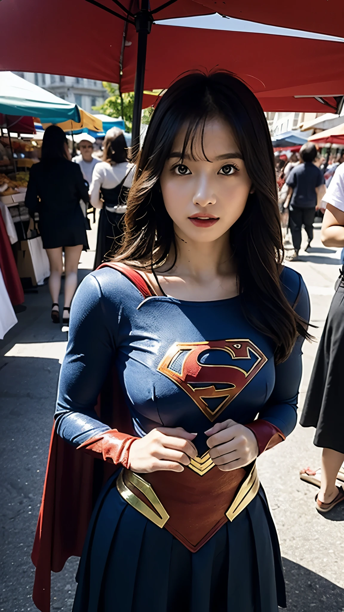 Superhero girl with Argentina t-shirt