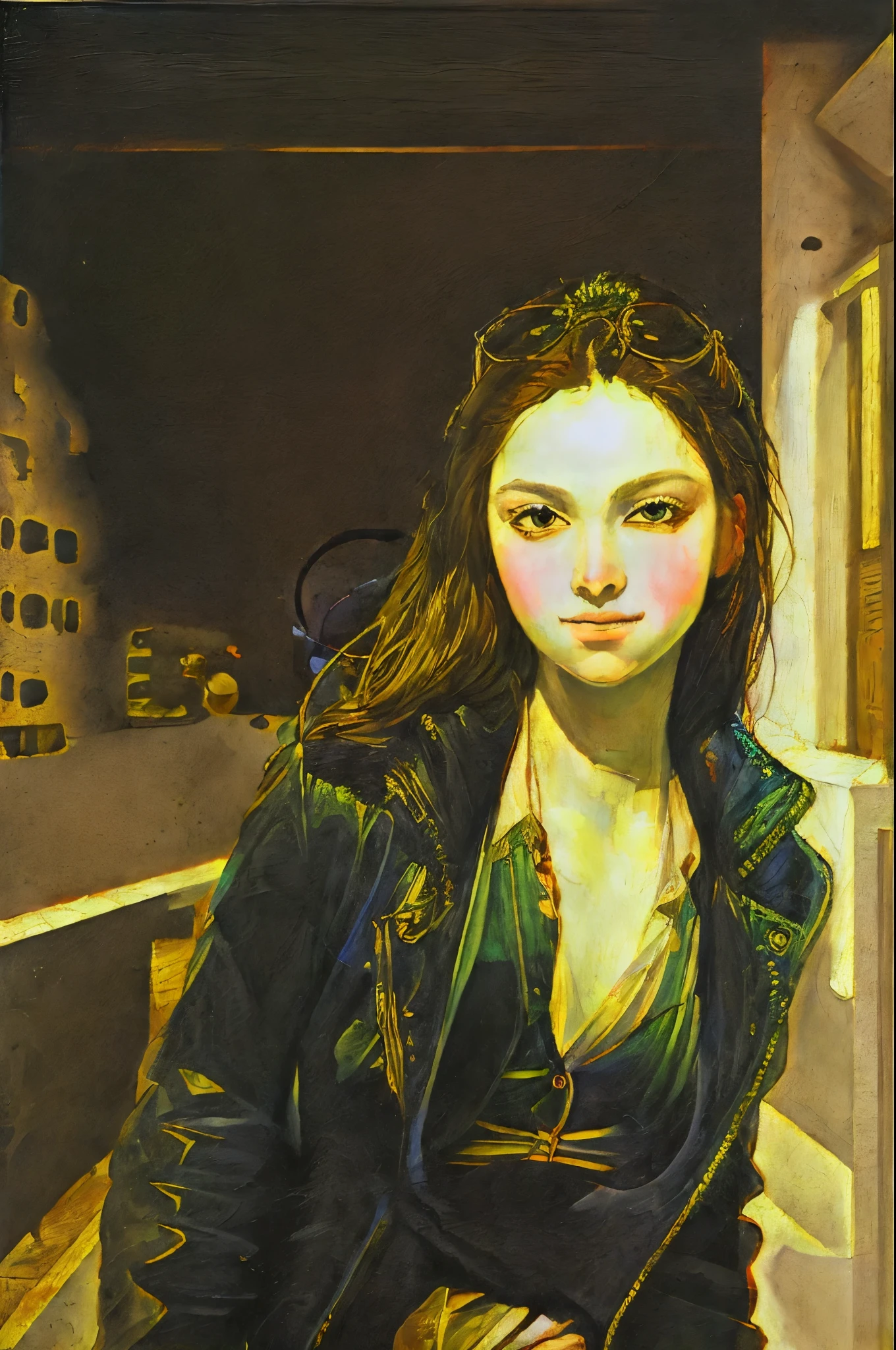 masterpiece, best quality, extremely detailed, hyperrealistic, oil painting, high renaissance art, in da vinci style, black