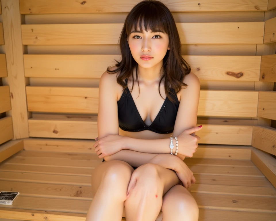 Kasumi, brown eyes, (best quality, ultra-detailed), (realistic:1.37), beautiful and detailed face, ultra-realistic texture, delicate face, delicate body, red lipstick, bright colors. High definition, 8K.