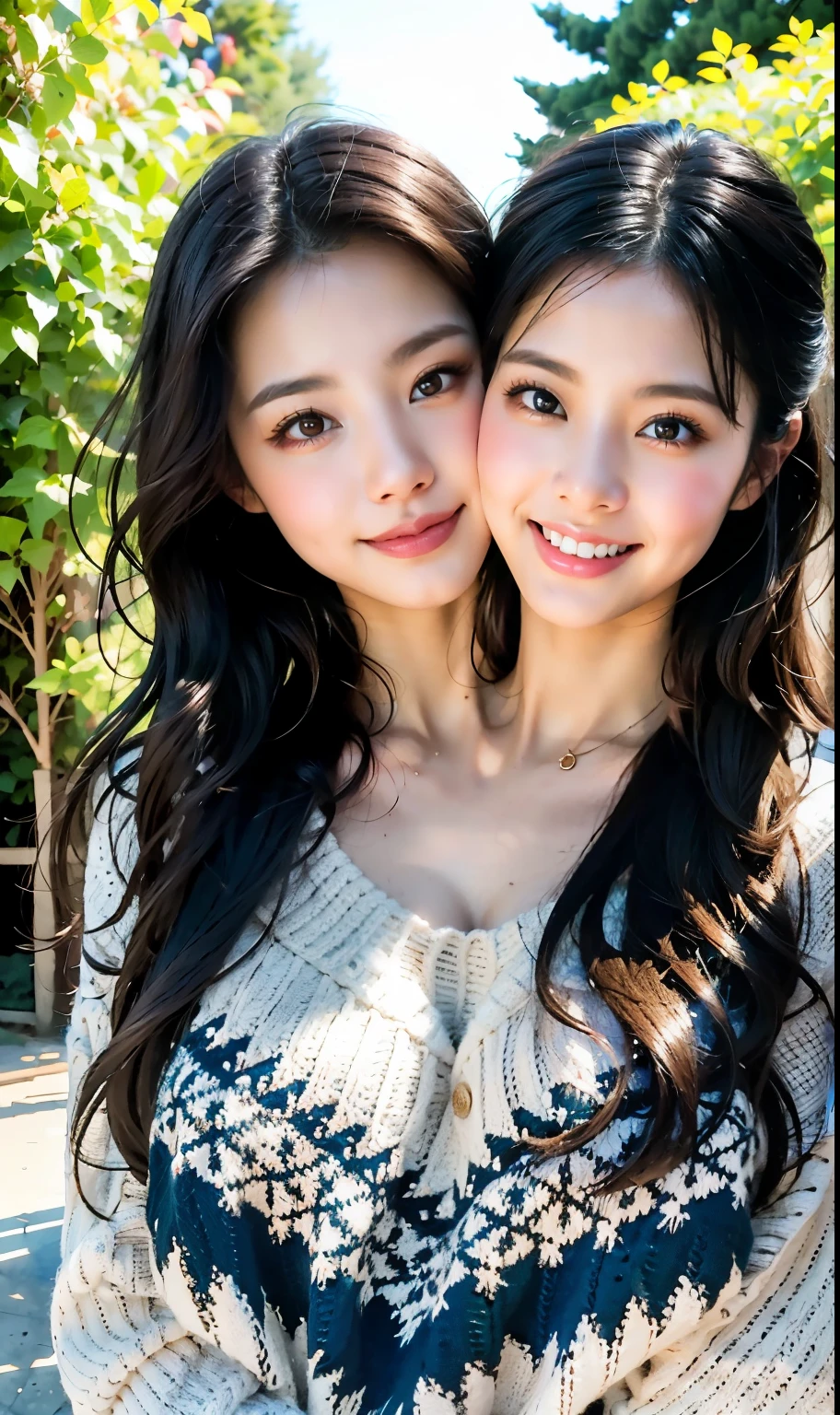 16K,Japanese women, cute, , (school uniform,white shirt),black hair,black eyes, long hair,Hair touch,breasts,shiny,((big breast)),((standing,leaning forward,cleavege)),((from front,looking view)),light smile,((breast focus)),happy