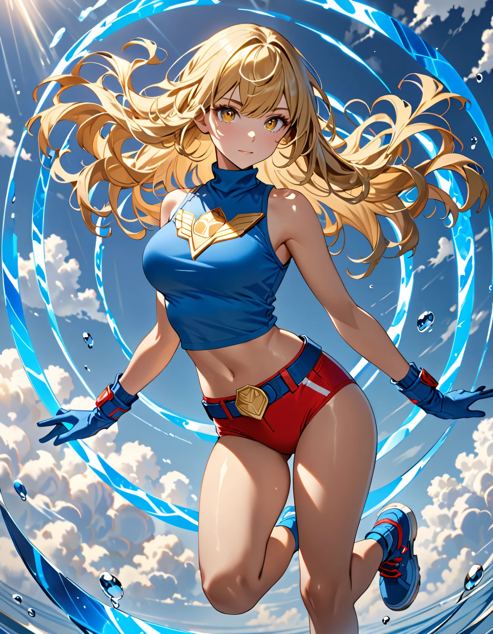 capitana marvel. beautiful 22 year old superhero girl. cabello rubio brillante sonrisa, rubor, ojos celestes. pechos grandes, disfraz de superheroe azul y amarillo. volando por el cielo , cabello rubio . piel clara rubia. pechos muy grandes. cuerpo completo, super girl suit. Super Short skirt, cleavage, tiny suit, trasero grande, sexy girl, showing more skin, side boob, tiny top suit, hard niples, super short skirt, tight suit, mostrando ombligo, escote enorme, gran trasero.