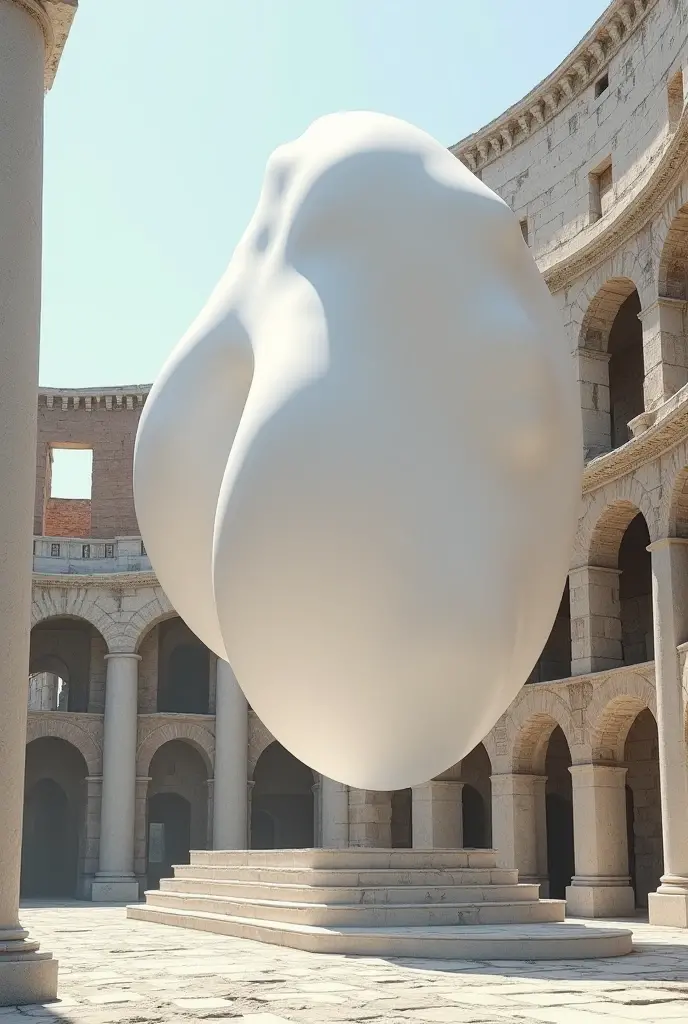 Masterpiece, Master Piece,Tall, a statue of a woman bending over on a marble slab, made of marble, marble sculptures, insanely inflated hips, marble sculpture, a marble sculpture, carved in marble, on a marble pedestal, marble statue, funny sculpture, breaking statue of girl, by Jeff Koons, some marble statues can be seen, painted marble sculptures