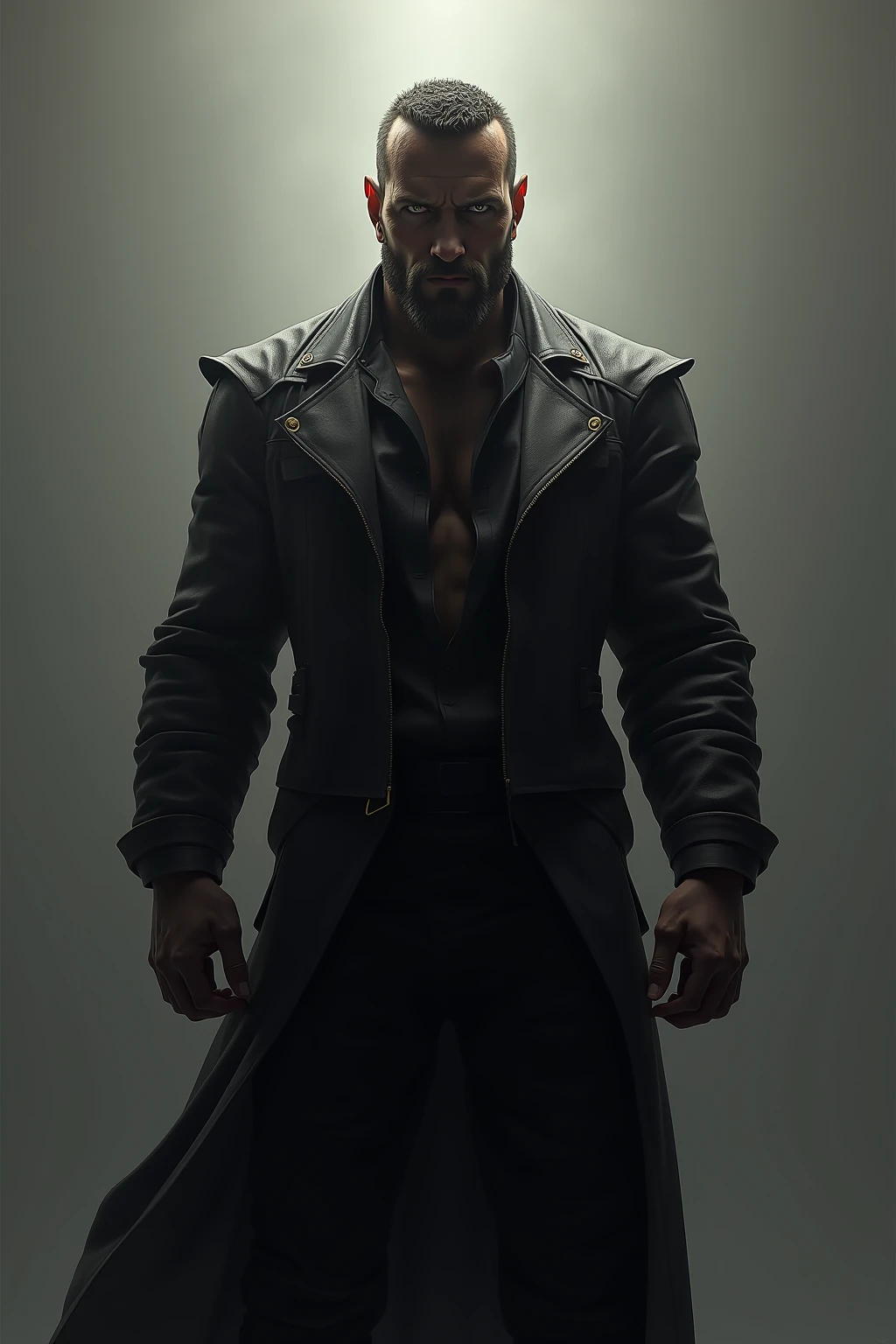 A sigma man posing with his body dark mode image in best quality 