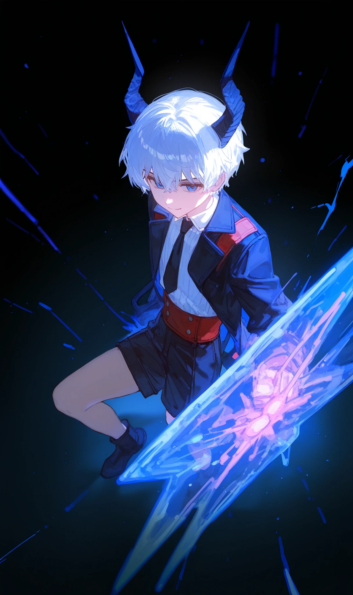Two-dimensional cute white hair red eyes sailor suit fine