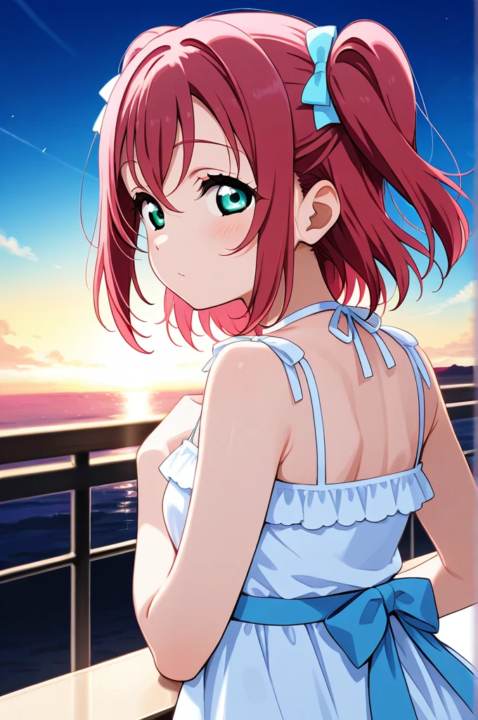 Gokawa Kotori、blush,smile、Redhead、Twin tails、In uniform、Primary school students、The back is very small、ta、Small breasts、Please show me your armpits、exterior: 14 yulder Bare、The clavicle is visible、Sexy thighs、Beautiful legs、Usual hairstyle、highest quality, High resolution, unity 8k wallpaper, (shape:0.8), (Beautiful and beautiful eyes:1.6), Highly detailed face, Perfect lighting, Highly detailed CG, (Perfect hands, Perfect Anatomy),