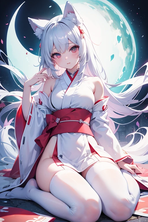 ((hoang lap,tmasterpiece))super moon,fox demon,(((O spirit))),devout,mito,Wear nothing,Kneel on the ground,Hands on the ground,Butt to the camera,vaginal ,shyexpression,White liquid,full bodyesbian